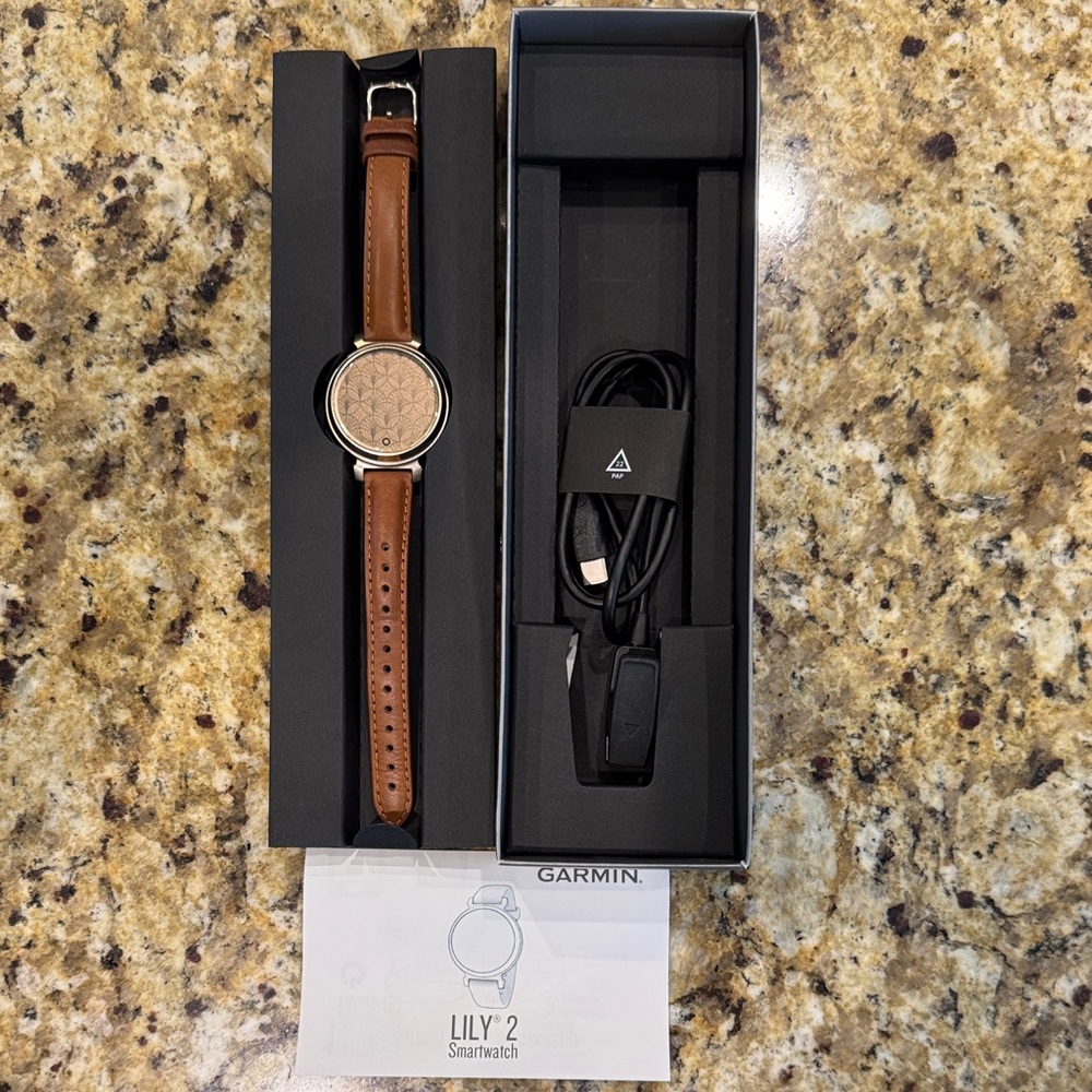 Garmin Lily 2 with Brown Strap